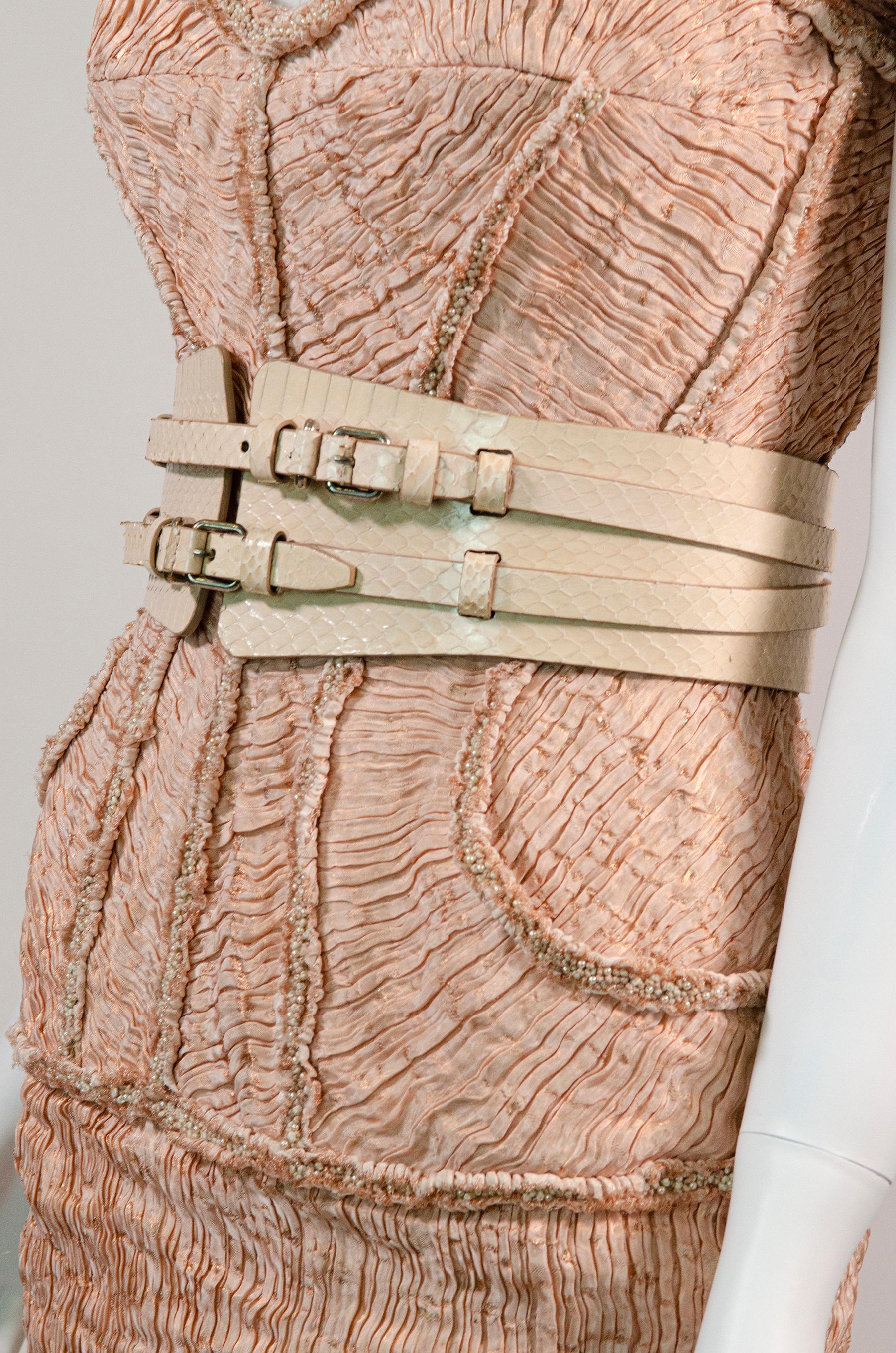 ALEXANDER MCQUEEN Rare F/W 2012 Rare Runway Silk Dress With Belt 2