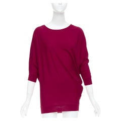 Alexander McQueen: maglione asimmetrico in lana 100% rosso lampone M. I.