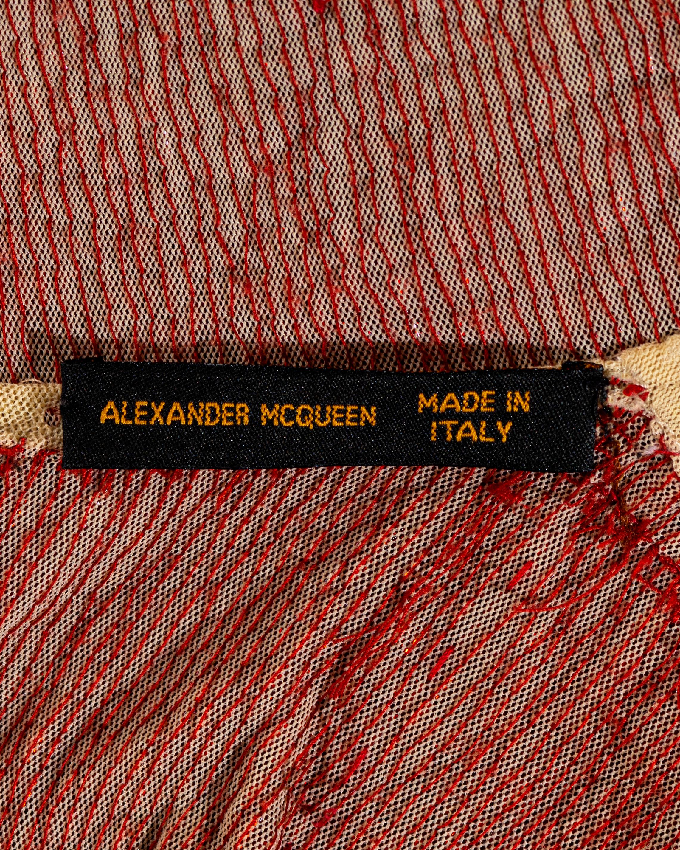 Alexander McQueen red beaded 'Joan' dress, fw 1998 3