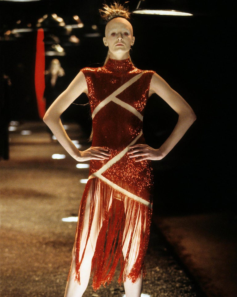 Alexander Mcqueen Joan Dress Alexander McQueen, Red Lace Dress Covering Head, From 'Joa Flickr Alexander Mcqueen Joan Dress Alexander McQueen, Red Lace Dress Covering Head, From 'Joa Flickr
