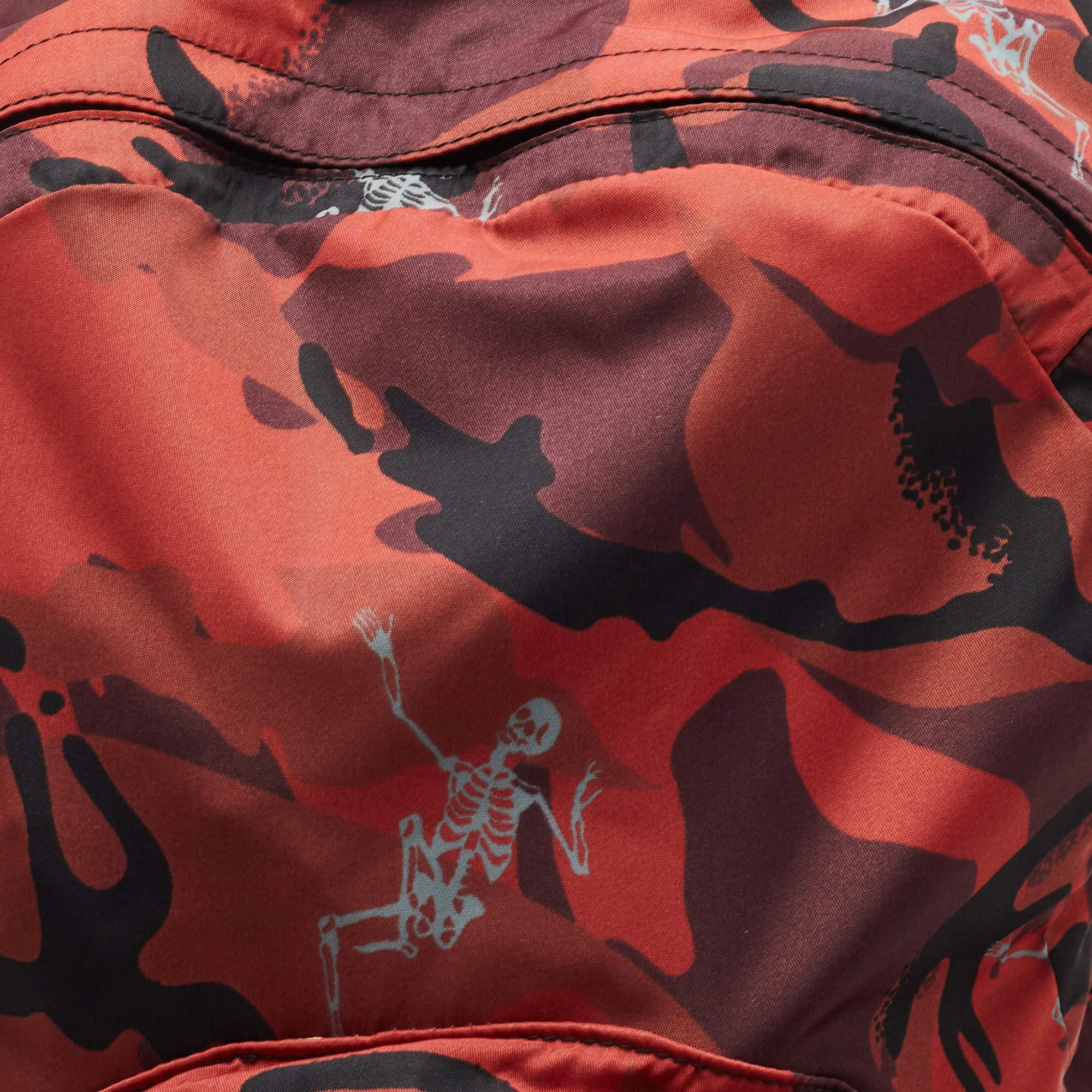 Alexander McQueen Red Camo Nylon Dancing Skeleton Backpack 6