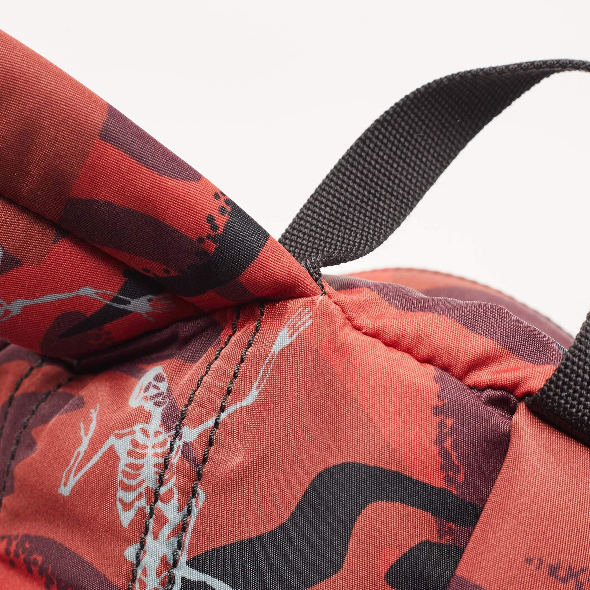 Alexander McQueen Red Camo Nylon Dancing Skeleton Backpack 2