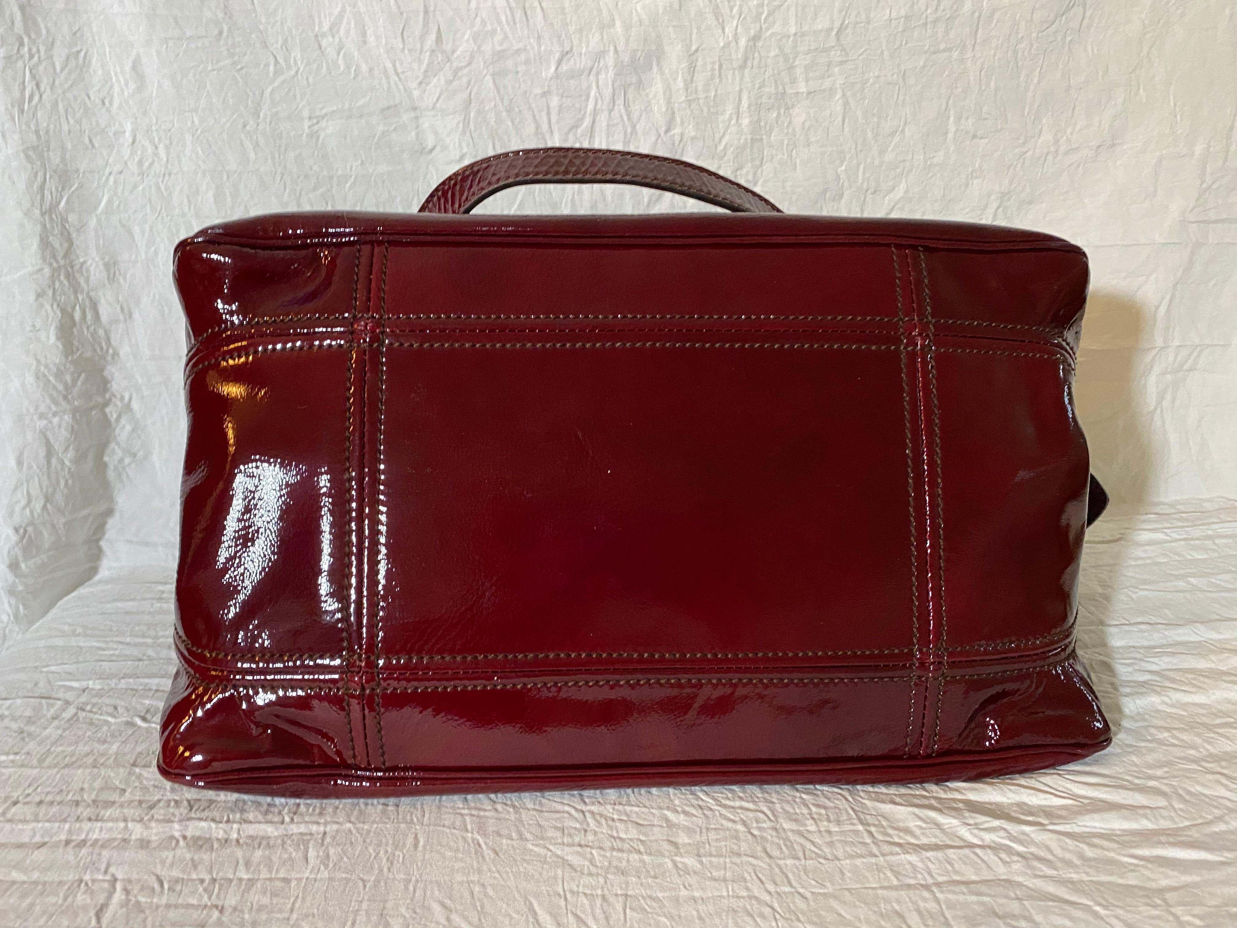 Brown Alexander McQueen Red Crocodile Leather Top Handle Bag For Sale