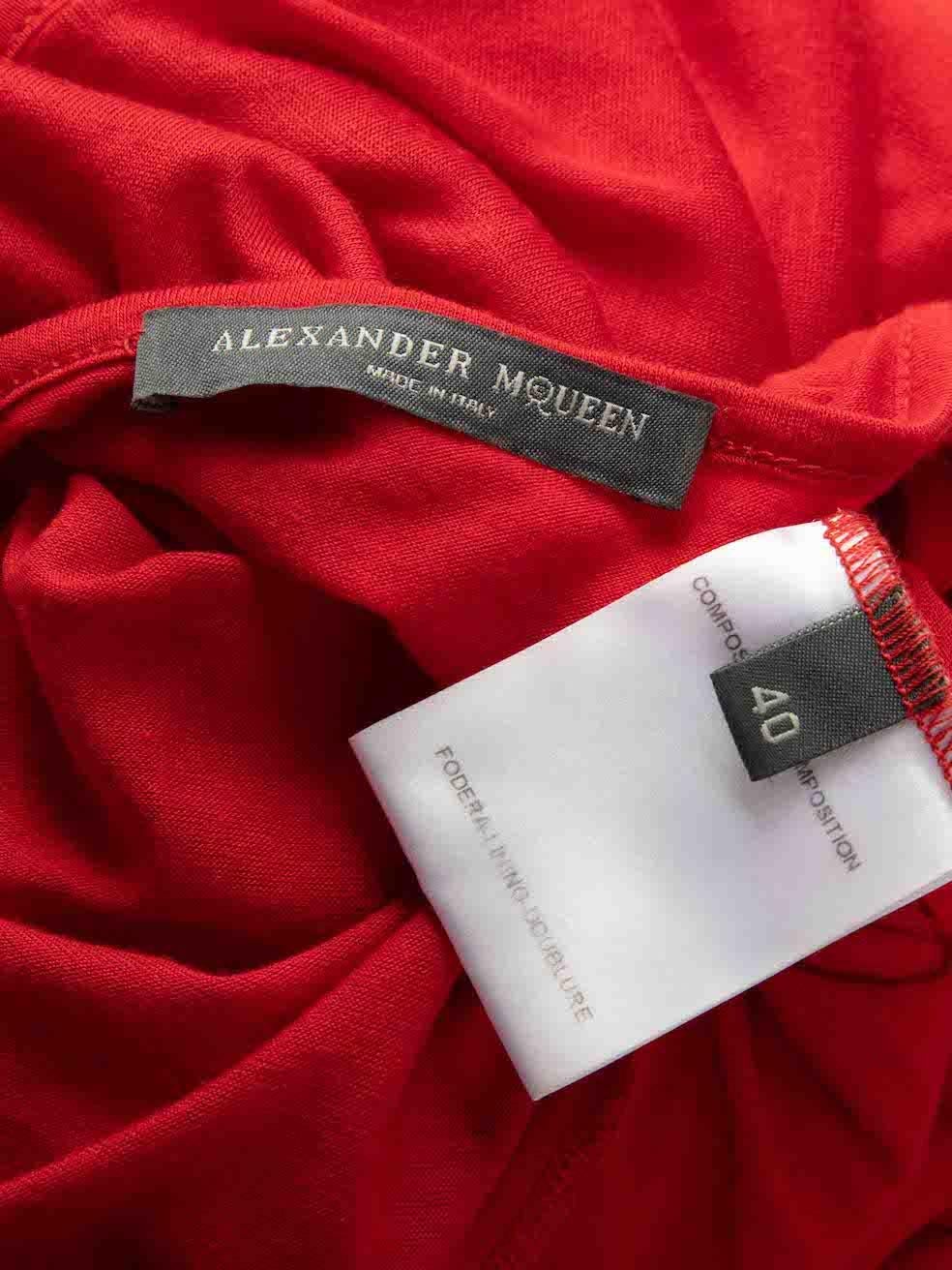 Alexander McQueen Red Draped Scarf Tank Top Size S 3