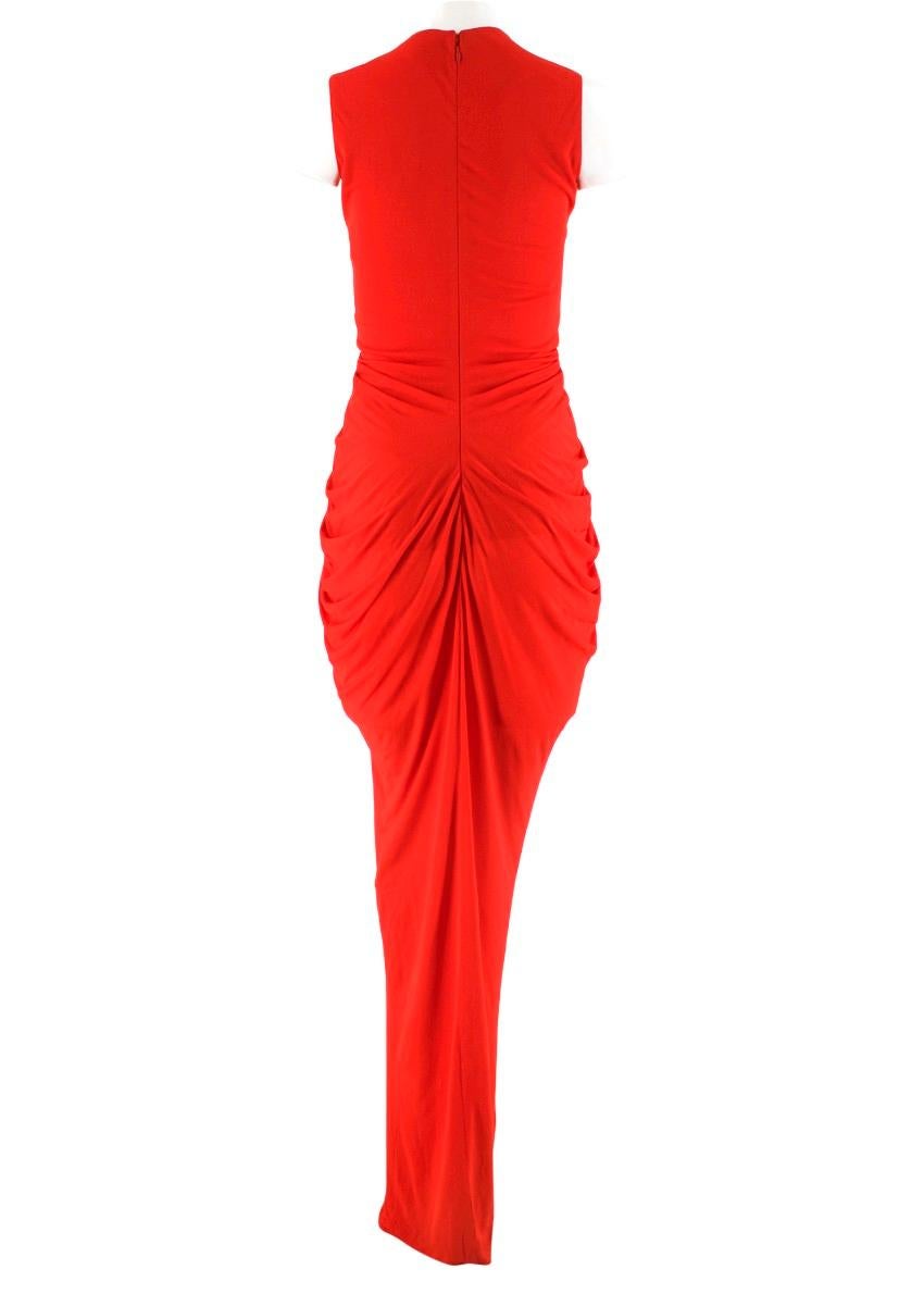 Alexander McQueen Red Draped Sleeveless Gown - Size US 0-2 In Excellent Condition In London, GB