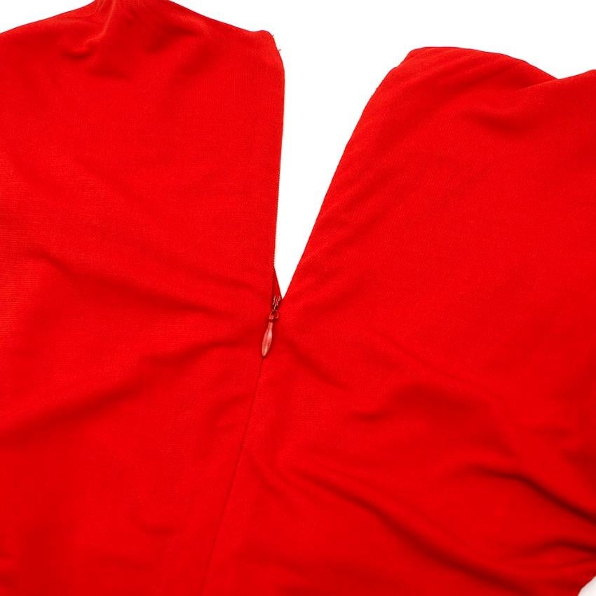Women's Alexander McQueen Red Draped Sleeveless Gown - Size US 0-2
