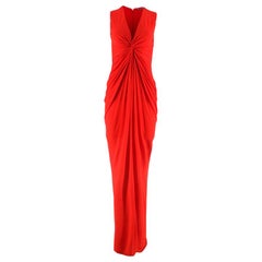Alexander McQueen Red Draped Sleeveless Gown - Size US 0-2