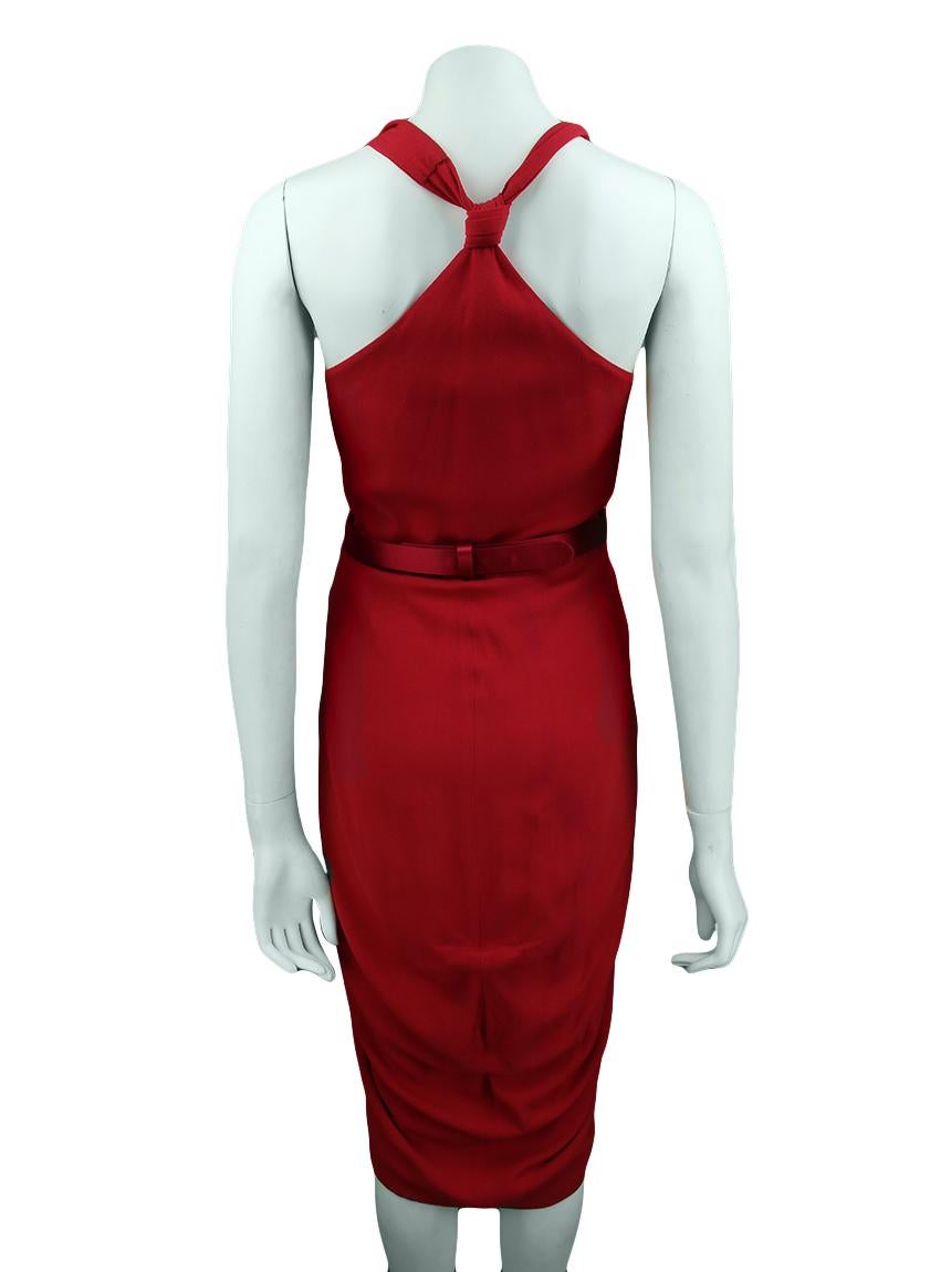 Red ALEXANDER McQueen RED HALTER DRESS 38 - 2/4