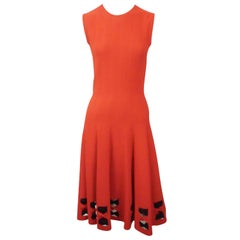 Alexander McQueen Red Knit Sleeveless Dress - Small