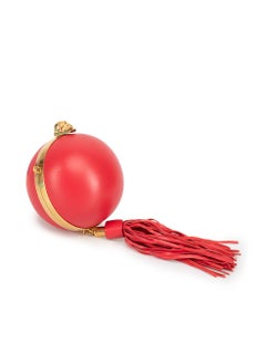 Alexander McQueen Red Leather Ball Clutch