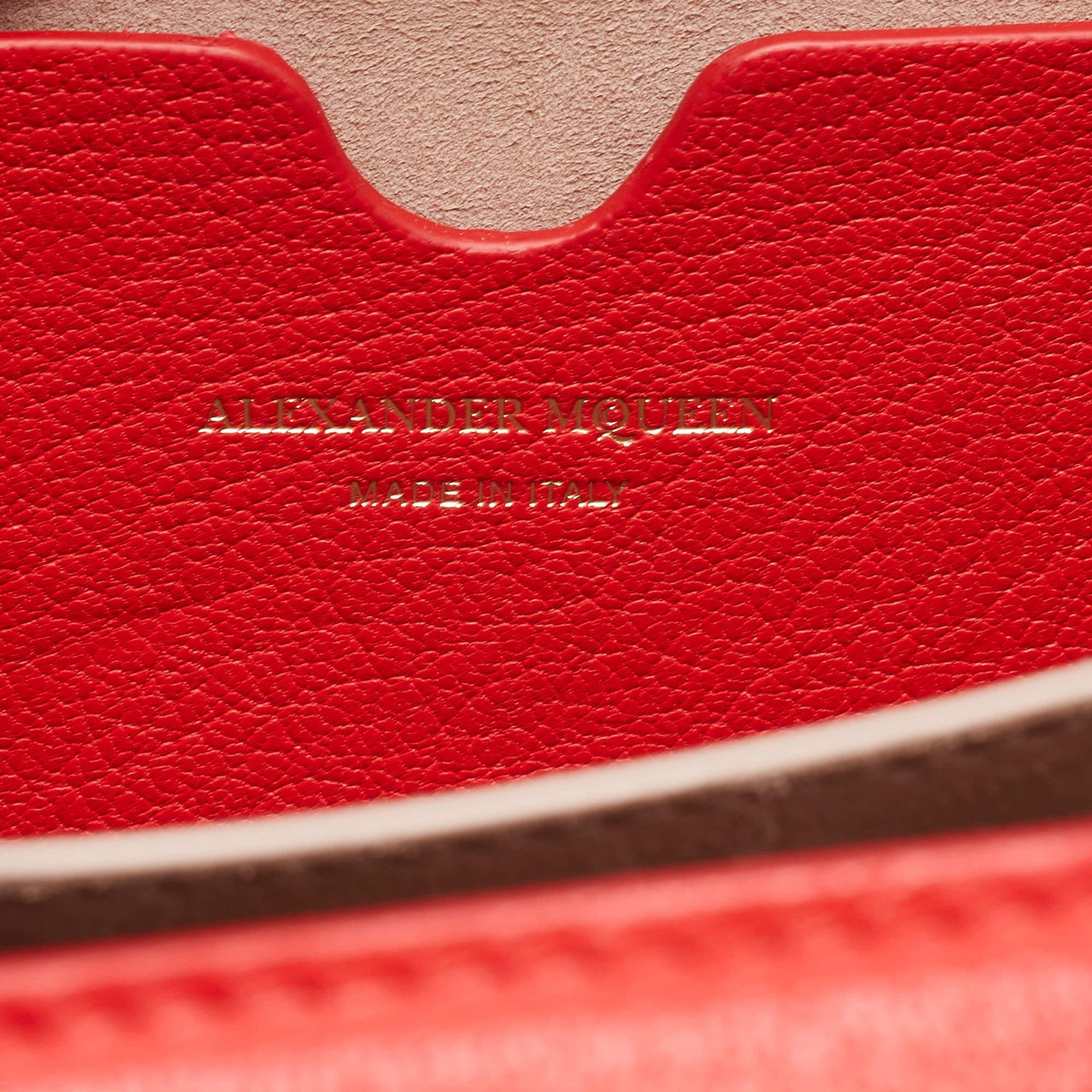 Alexander McQueen Red Leather Box Shoulder Bag 7