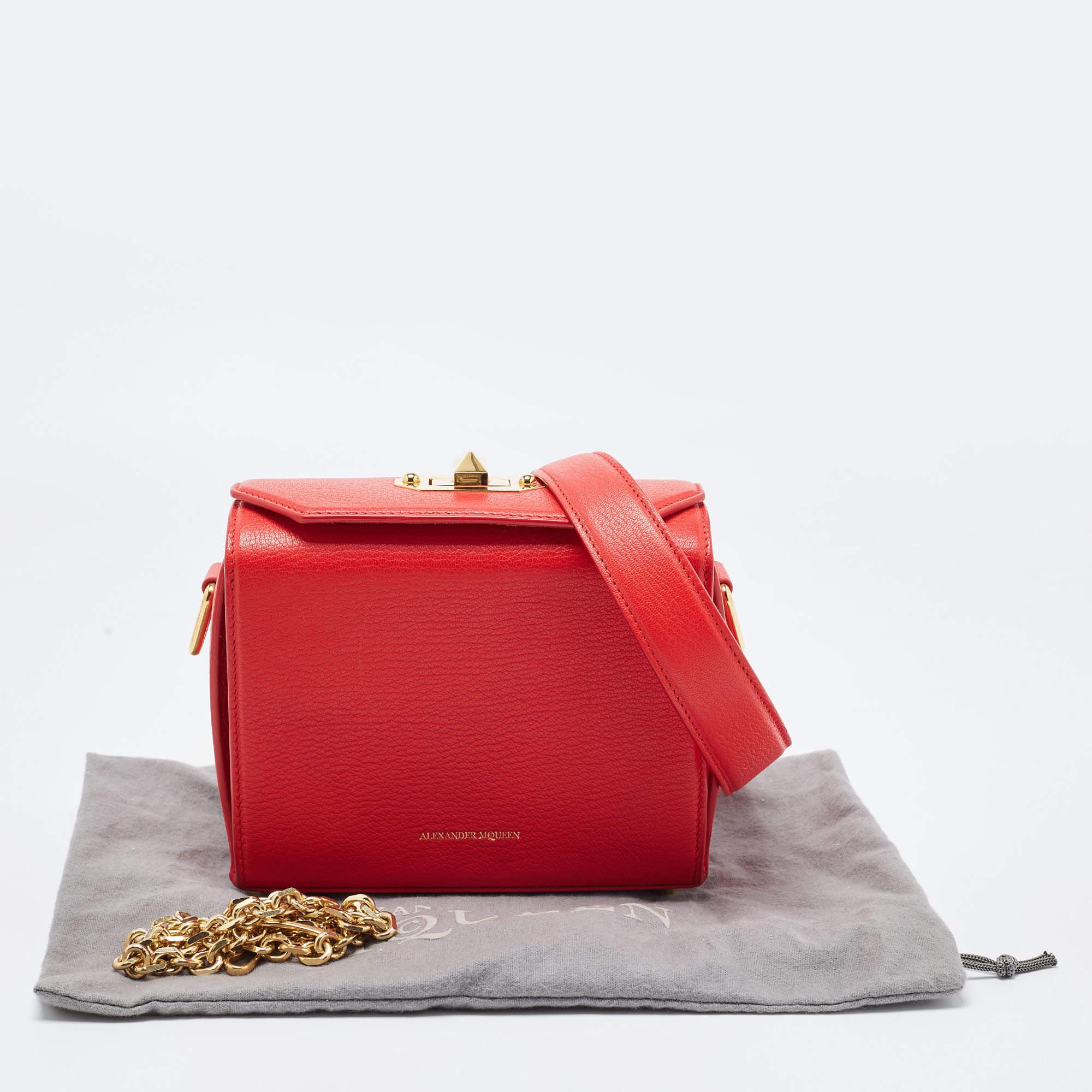 Women's Alexander McQueen Red Leather Box Shoulder Bag