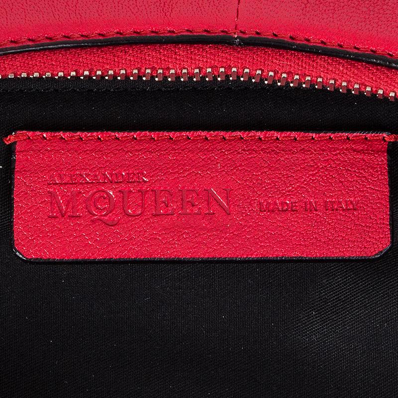 ALEXANDER MCQUEEN red leather DE MANTA Clutch Bag 2