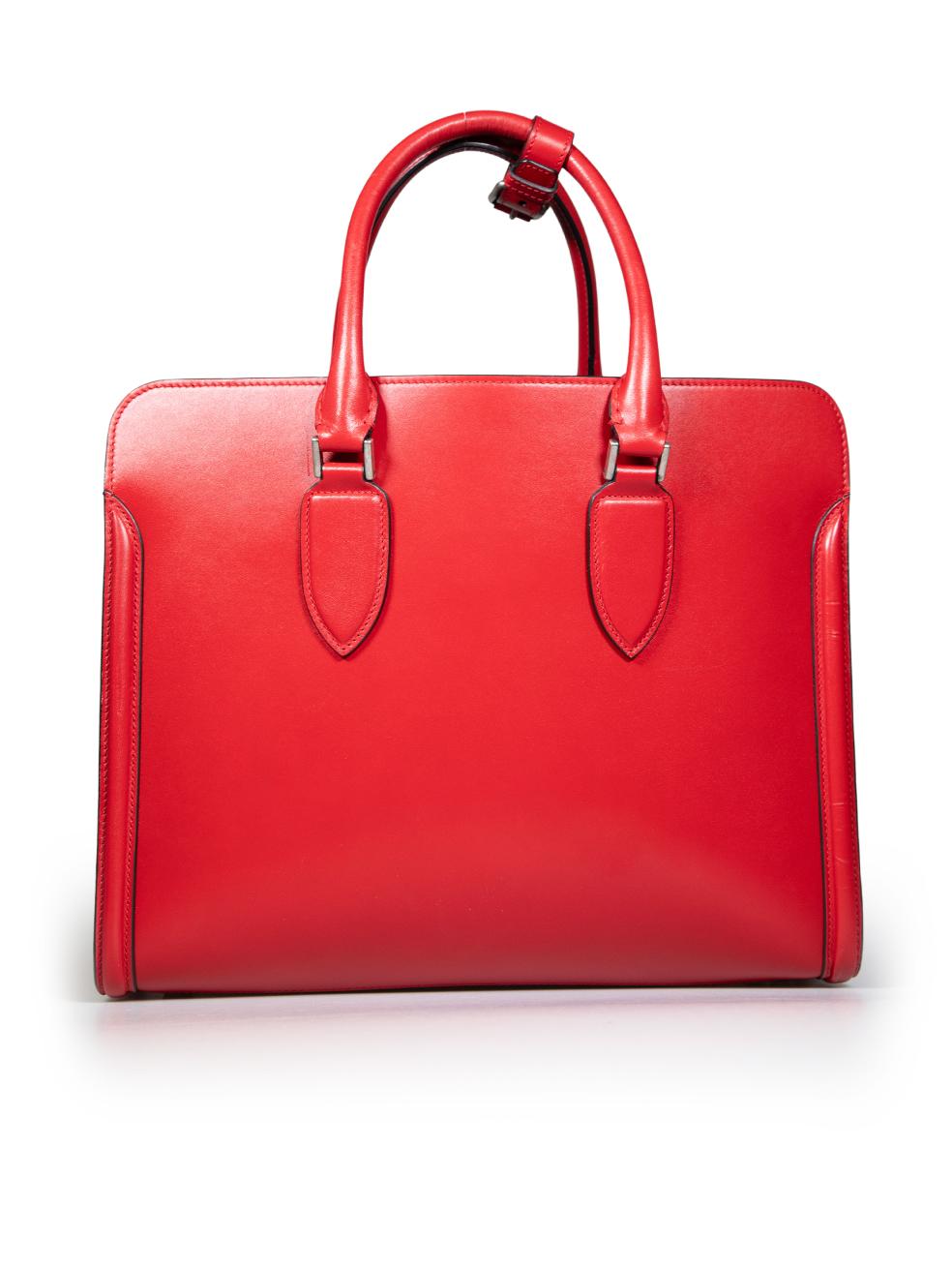 Alexander McQueen Red Leather Heroine Open Handbag In Good Condition In London, GB