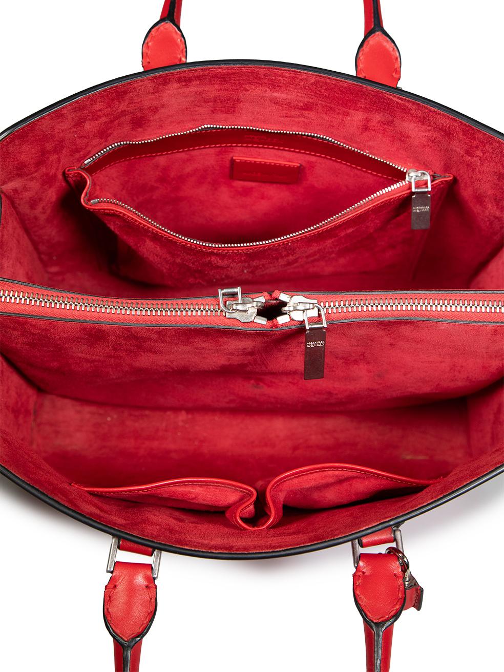 Alexander McQueen Red Leather Heroine Open Handbag 2