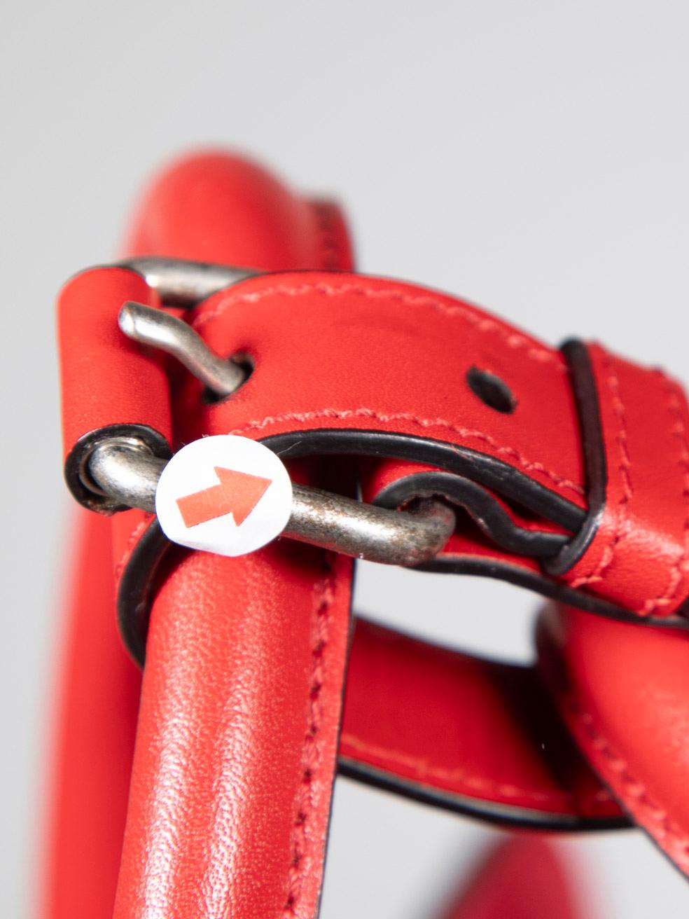 Alexander McQueen Red Leather Heroine Open Handbag 4