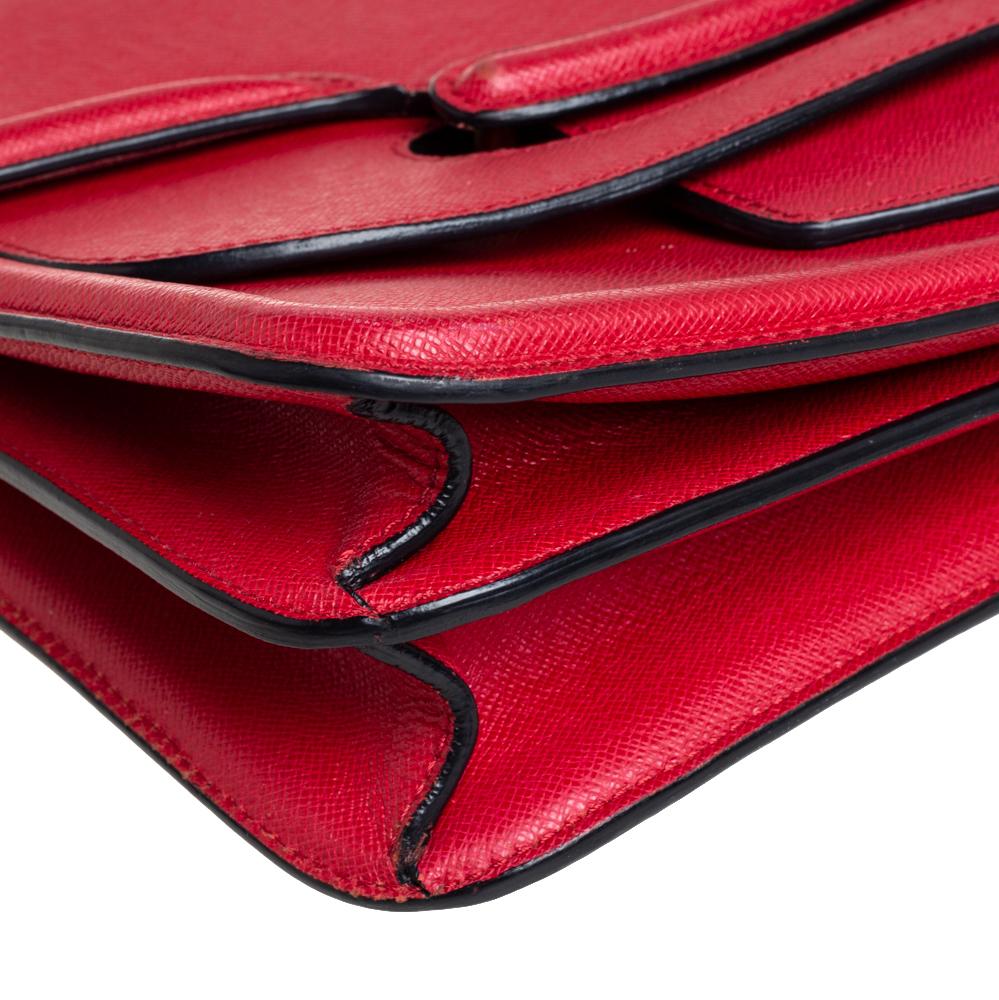 Women's Alexander McQueen Red Leather Heroine Shoulder Bag