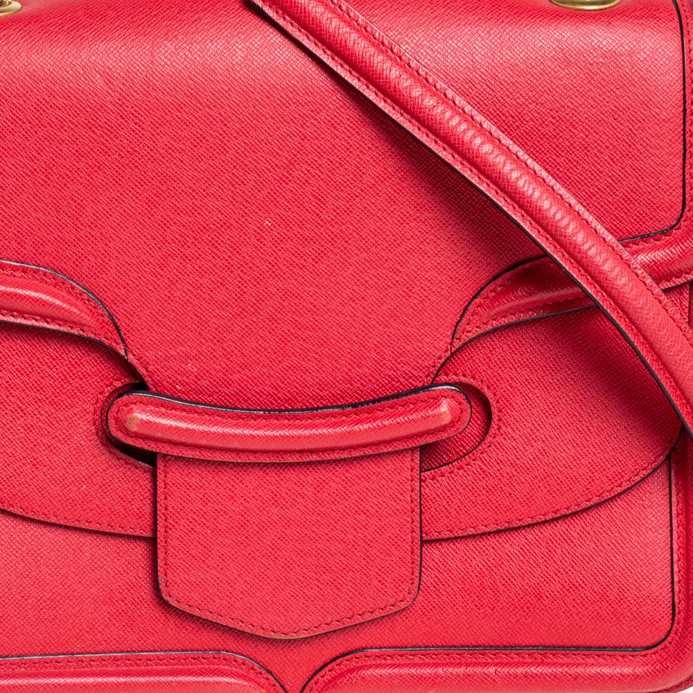 Alexander McQueen Red Leather Heroine Shoulder Bag 1