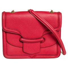 Alexander McQueen Red Leather Heroine Shoulder Bag
