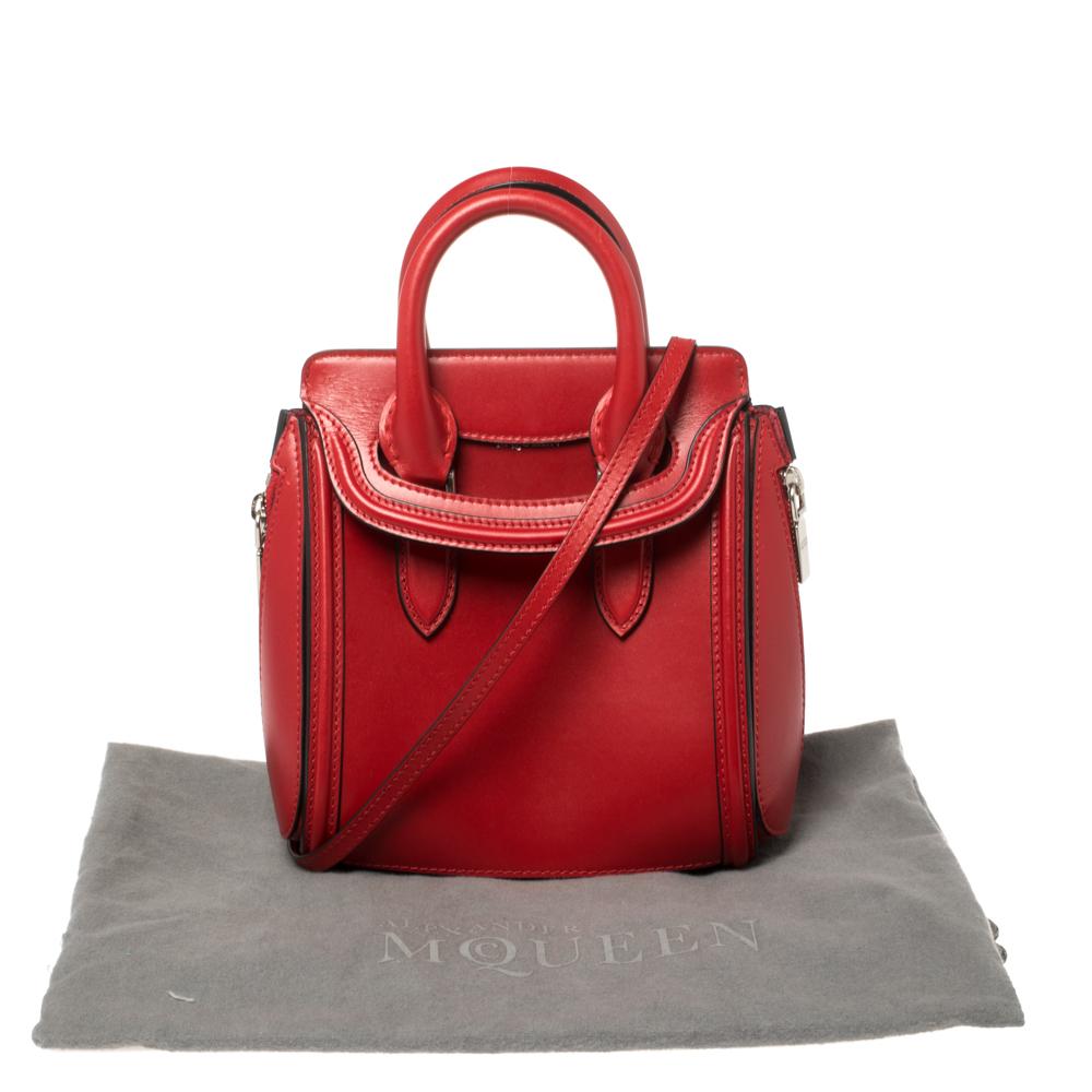 Alexander McQueen Red Leather Mini Heroine Bag 4