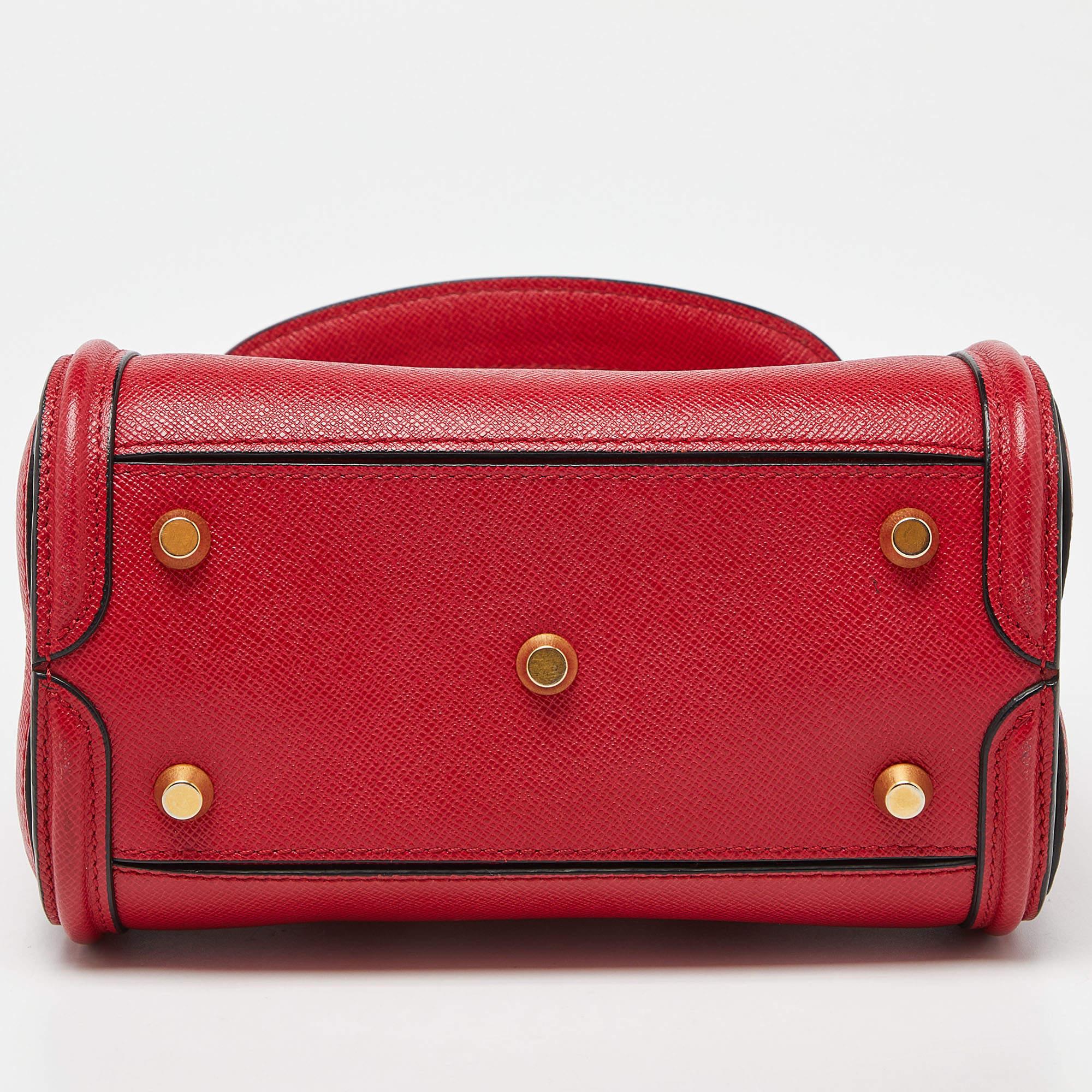 Alexander McQueen Red Leather Mini Heroine Bag For Sale 1