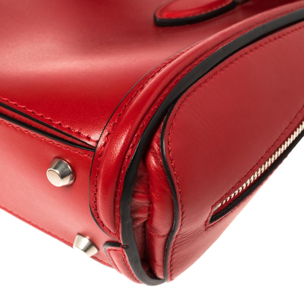 Alexander McQueen Red Leather Mini Heroine Bag In Excellent Condition In Dubai, Al Qouz 2