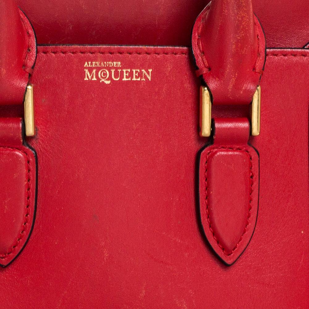 Alexander McQueen Red Leather Mini Heroine Bag 2