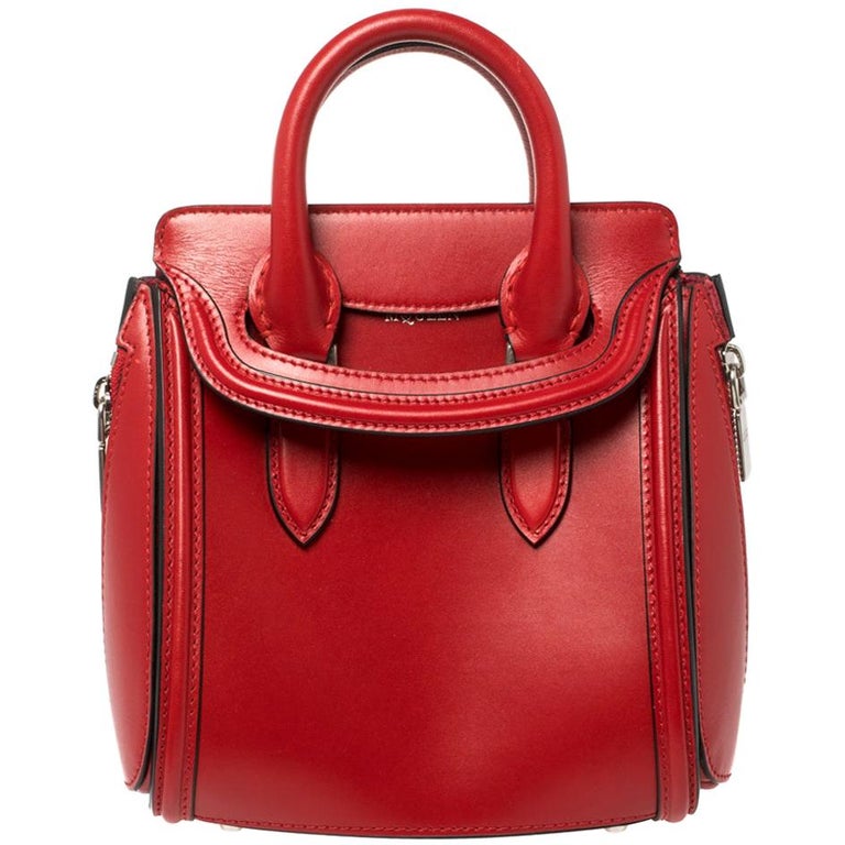 Alexander McQueen Red Leather Mini Heroine Bag at 1stDibs