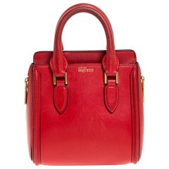 Alexander McQueen Red Leather Mini Heroine Bag