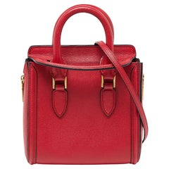 Alexander McQueen Rote Mini Heroine-Tasche aus Leder
