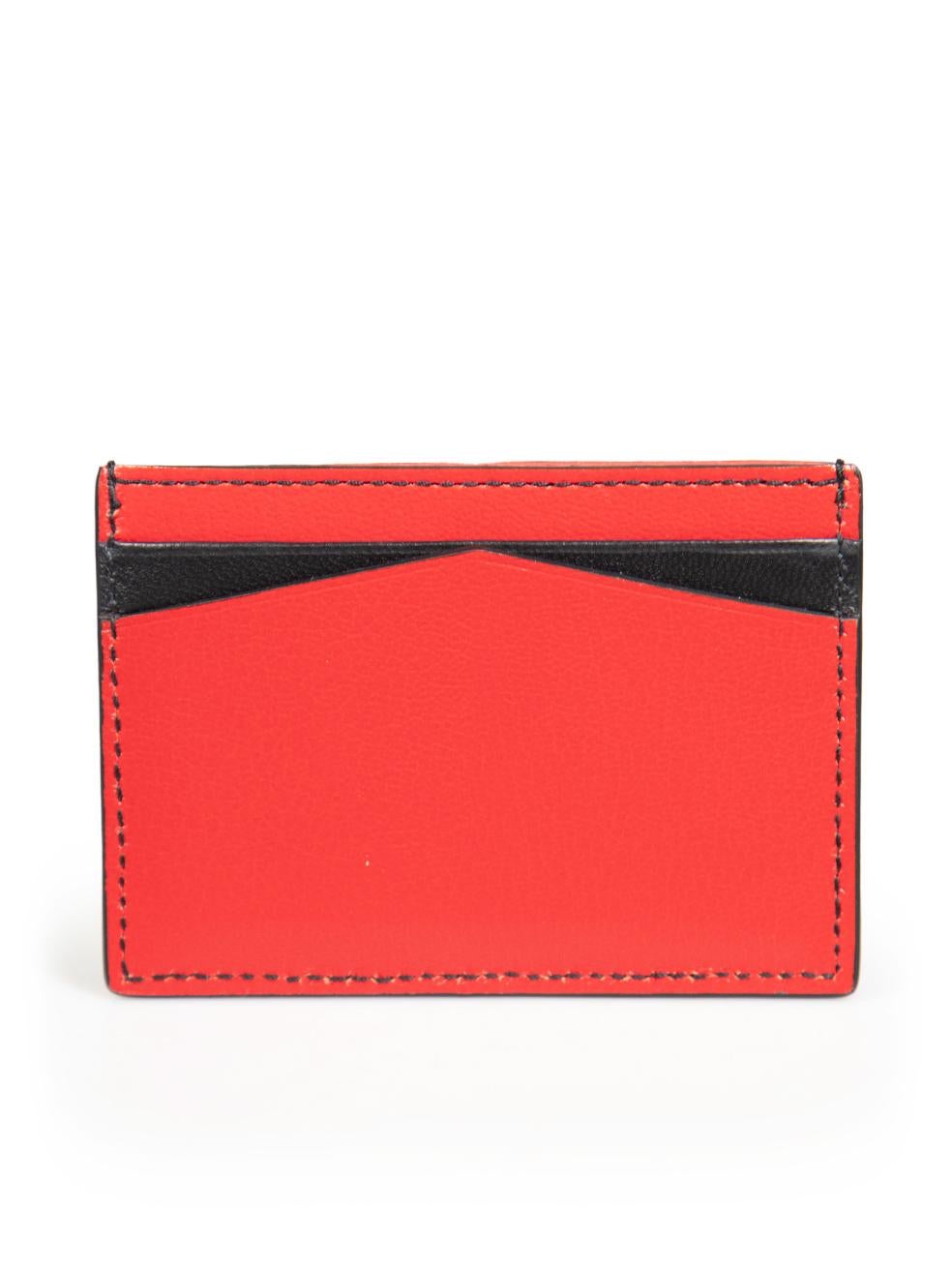 Alexander McQueen Red Leather Skull Card Holder In New Condition In London, GB