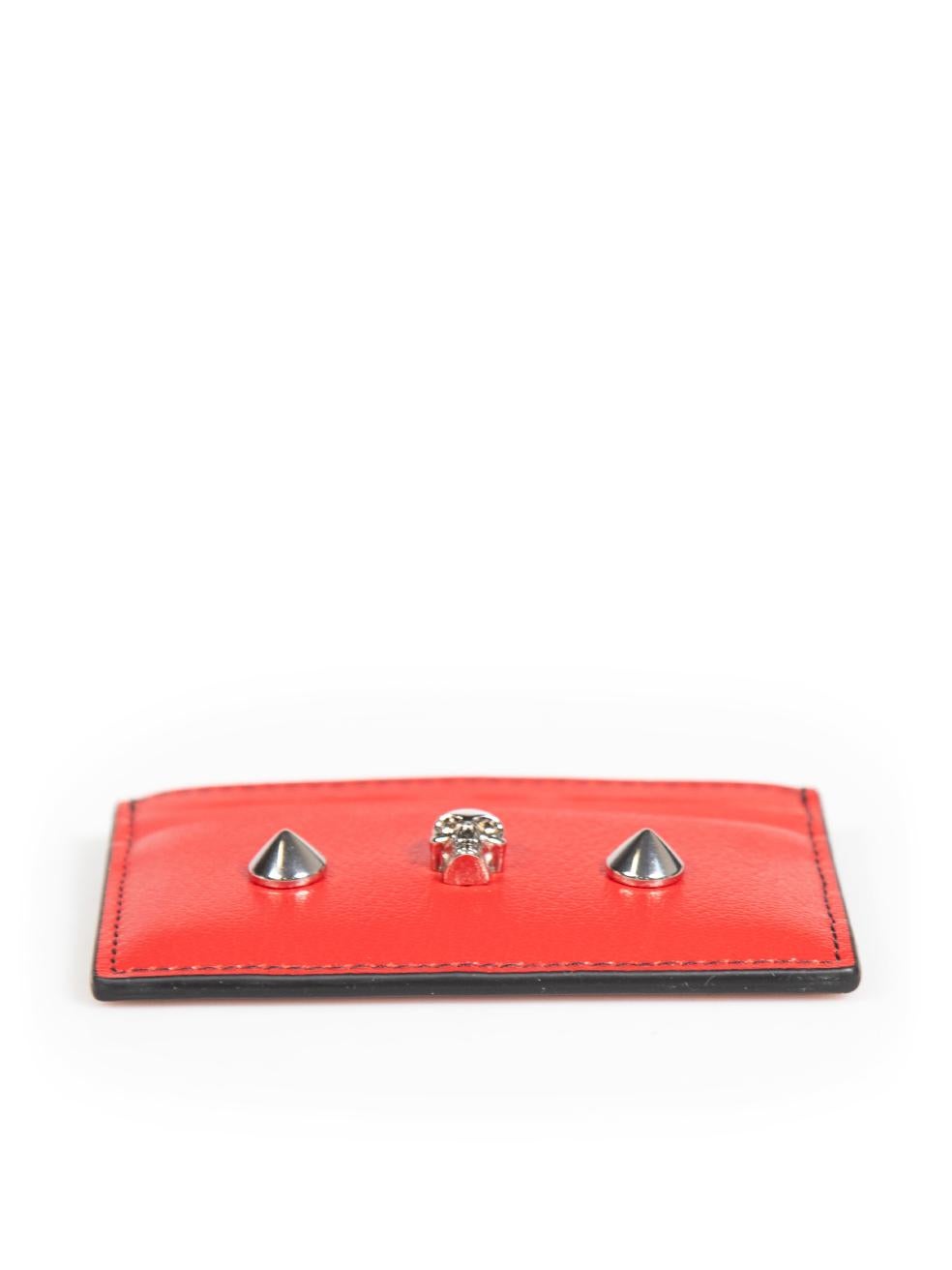 Women's Alexander McQueen Red Leather Skull Card Holder