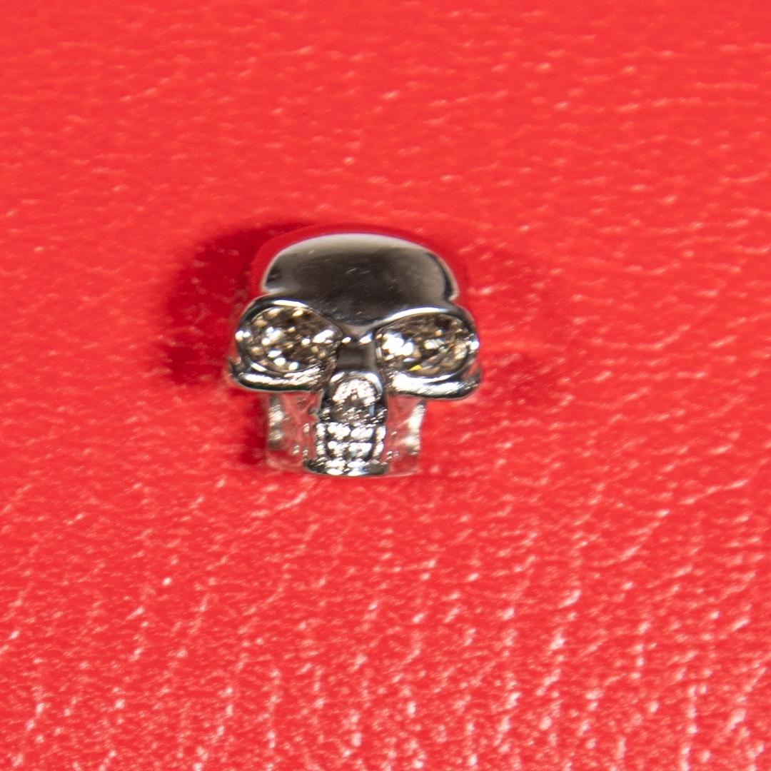 Alexander McQueen Red Leather Skull Card Holder 1