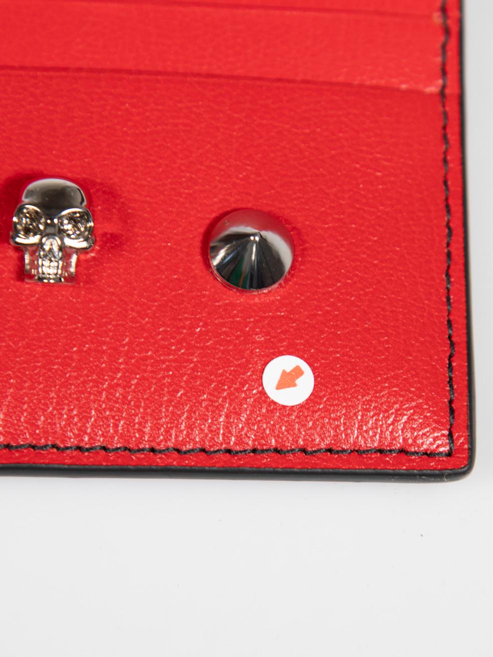 Alexander McQueen Red Leather Skull Card Holder 3