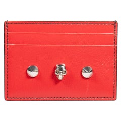 Alexander McQueen Red Leather Skull Card Holder