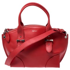 Alexander McQueen Red Leather Small Legend Tote