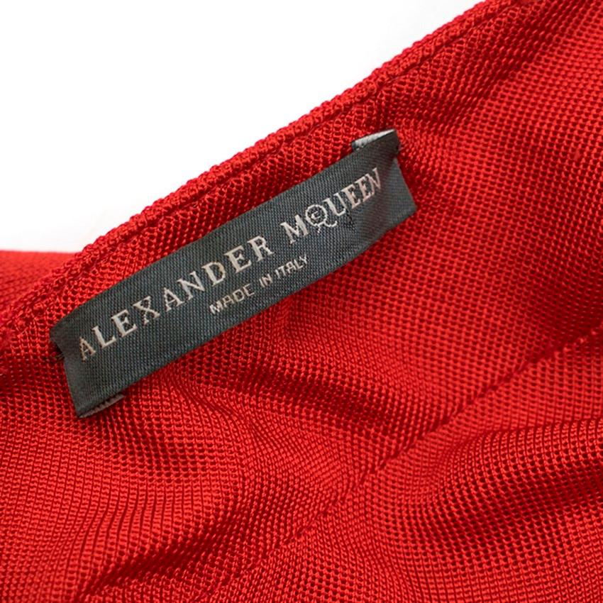 Alexander McQueen Red Lightweight Knit Cowl Neck Gown US 8 3