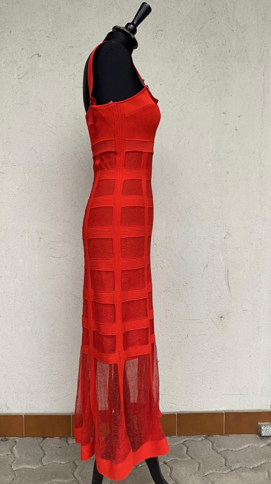 Alexander McQueen red long Dress For Sale 2