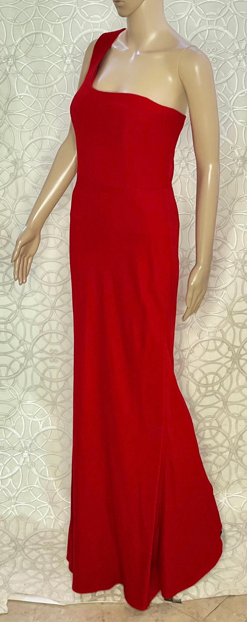 ALEXANDER McQueen RED LONG EVENING DRESS size IT 42 In New Condition In Montgomery, TX