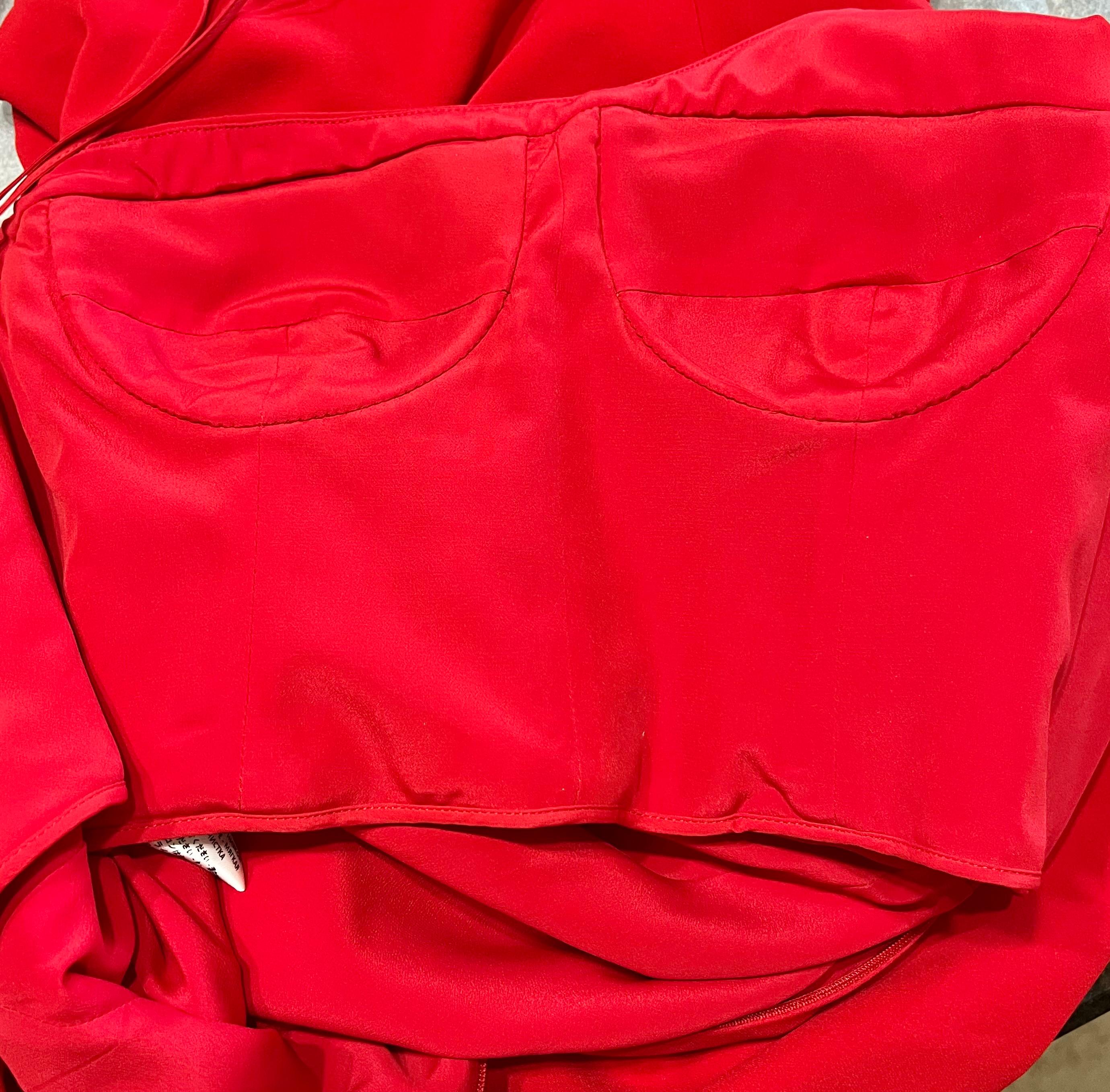 ALEXANDER McQueen RED LONG EVENING DRESS size IT 42 1