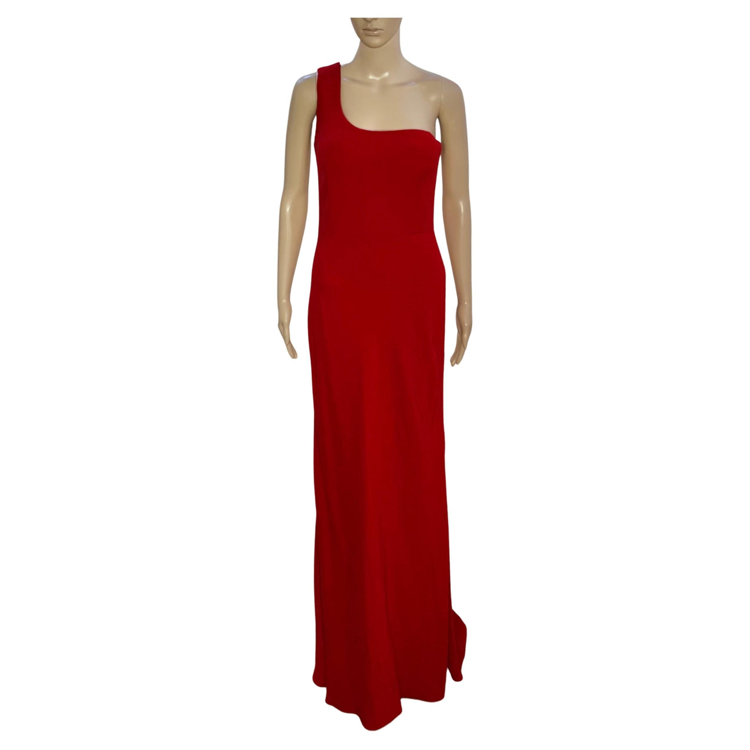 ALEXANDER McQueen RED LONG EVENING DRESS size IT 42
