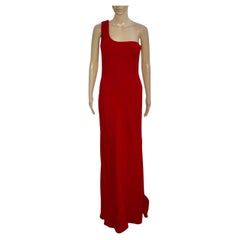 ALEXANDER McQueen RED LONG EVENING DRESS size IT 42