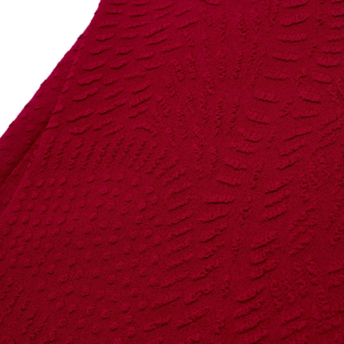 Alexander McQueen red matelasse-knit dress US 10 For Sale 3