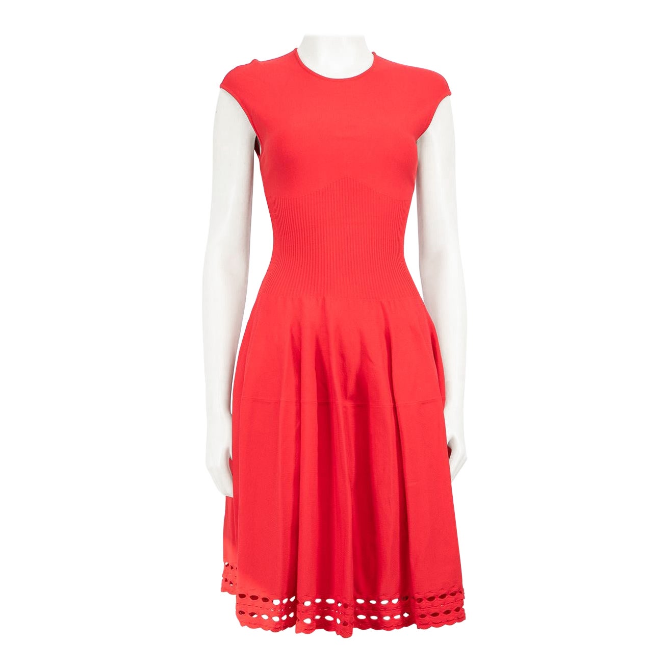 Alexander McQueen Red Midi Knit Dress Size S