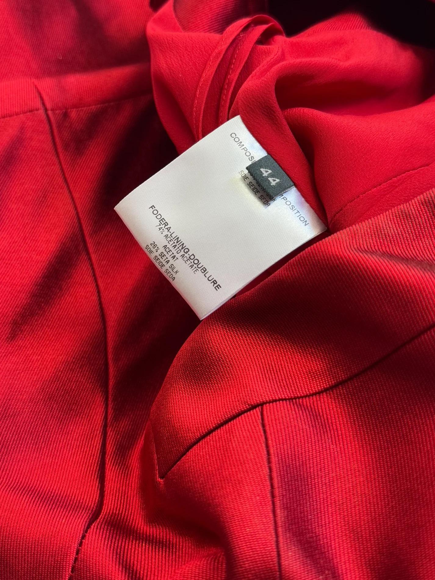 Alexander McQueen Red Mikado Silk Dress with Tulle, 2007 For Sale 7
