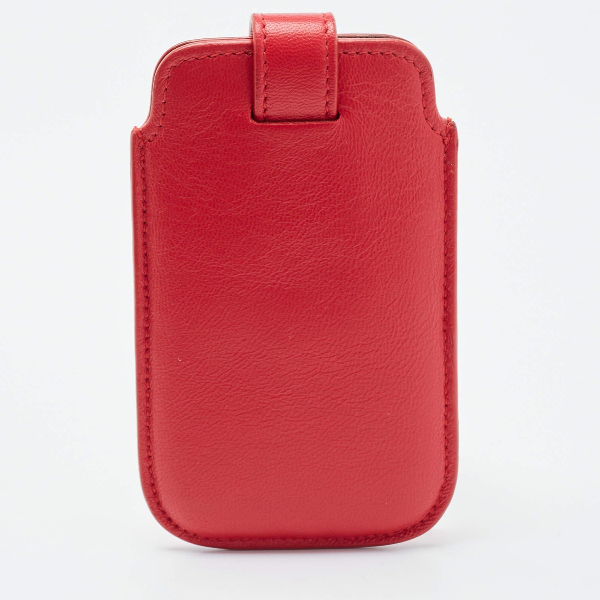 Alexander McQueen Red/Orange Skull Embellished iPhone 5/5s Cover In Good Condition In Dubai, Al Qouz 2