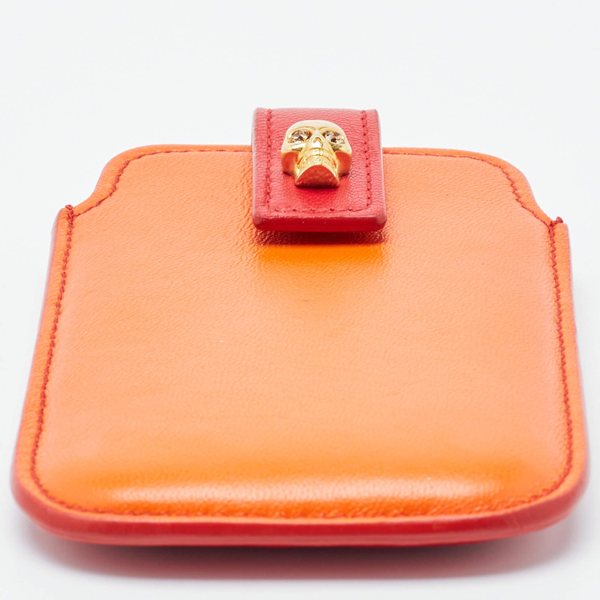 Alexander McQueen Red/Orange Skull Embellished iPhone 5/5s Cover 1