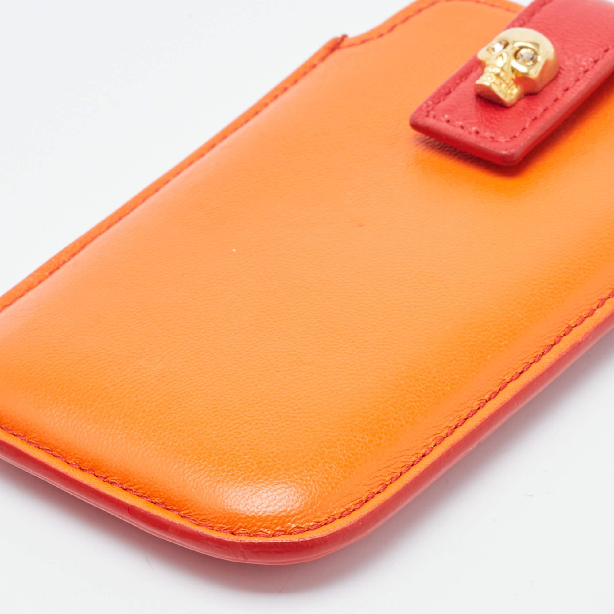 Alexander McQueen Red/Orange Skull Embellished iPhone 5/5s Cover 4