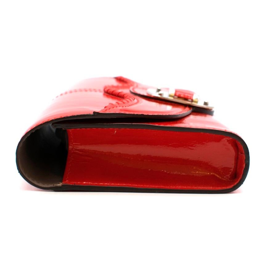 Alexander McQueen Red Patent Leather Pochette In New Condition For Sale In London, GB