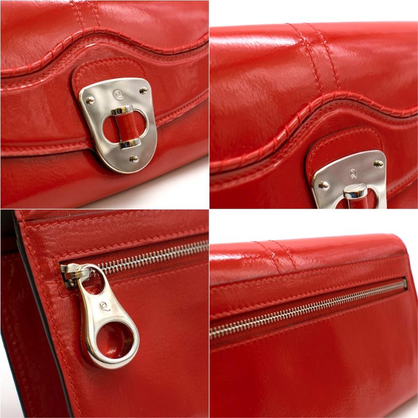 Women's Alexander McQueen Red Patent Leather Pochette For Sale